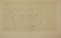 214465 Opstand van de gevel van de sacristie van de Domkerk te Utrecht. 